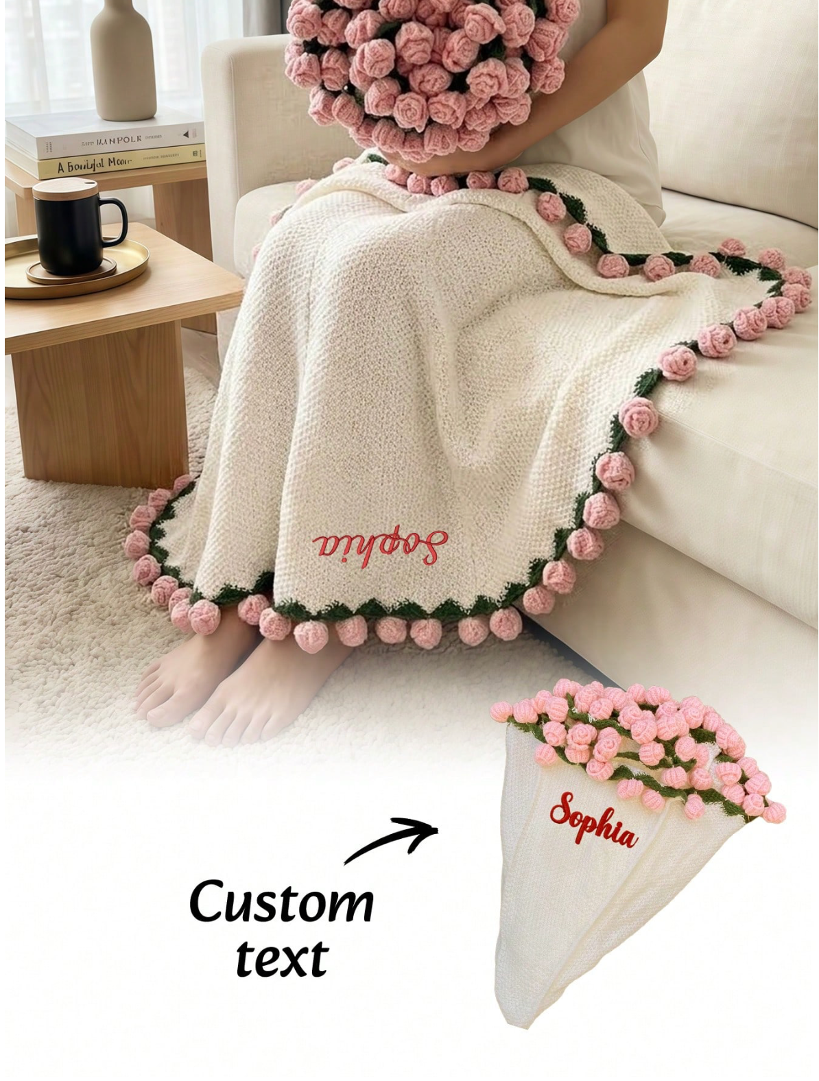 Custom Floral Name Rug